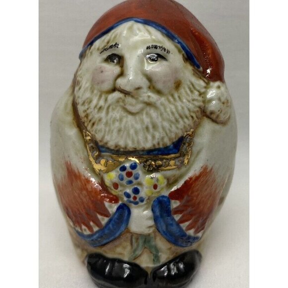 Vintage Salamander Pottery Bell Santa Christmas Ornament Folk Art 1982 - Picture 2 of 10